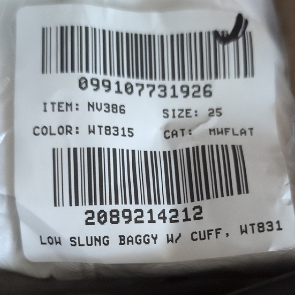 NWT Madewell Low-Slung Baggy Jeans Pure White Rigid Denim With Cuff Size 27 - Picture 12 of 12